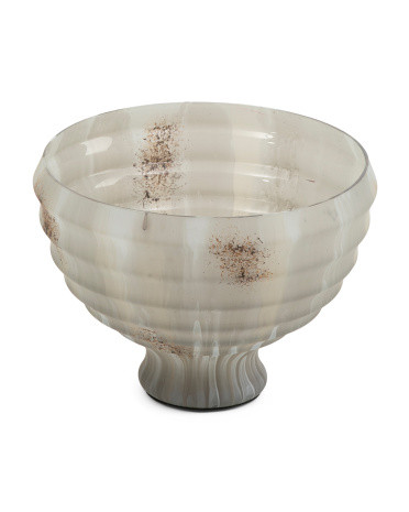9in Opal Glass Pedestal Bowl Decor | TJ Maxx
