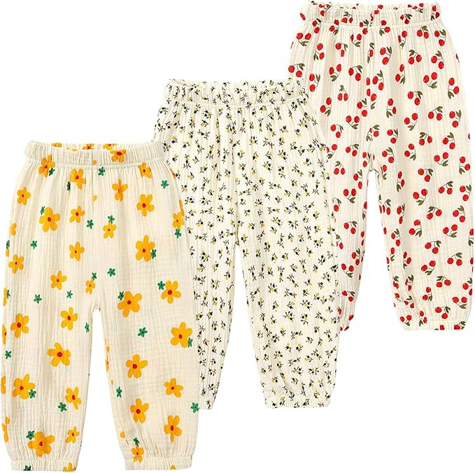 Kids Elastic Basic Harem Trousers Unisex Baby Boys Girls Casual Cotton Linen Loose Long Baggy Pan... | Amazon (US)