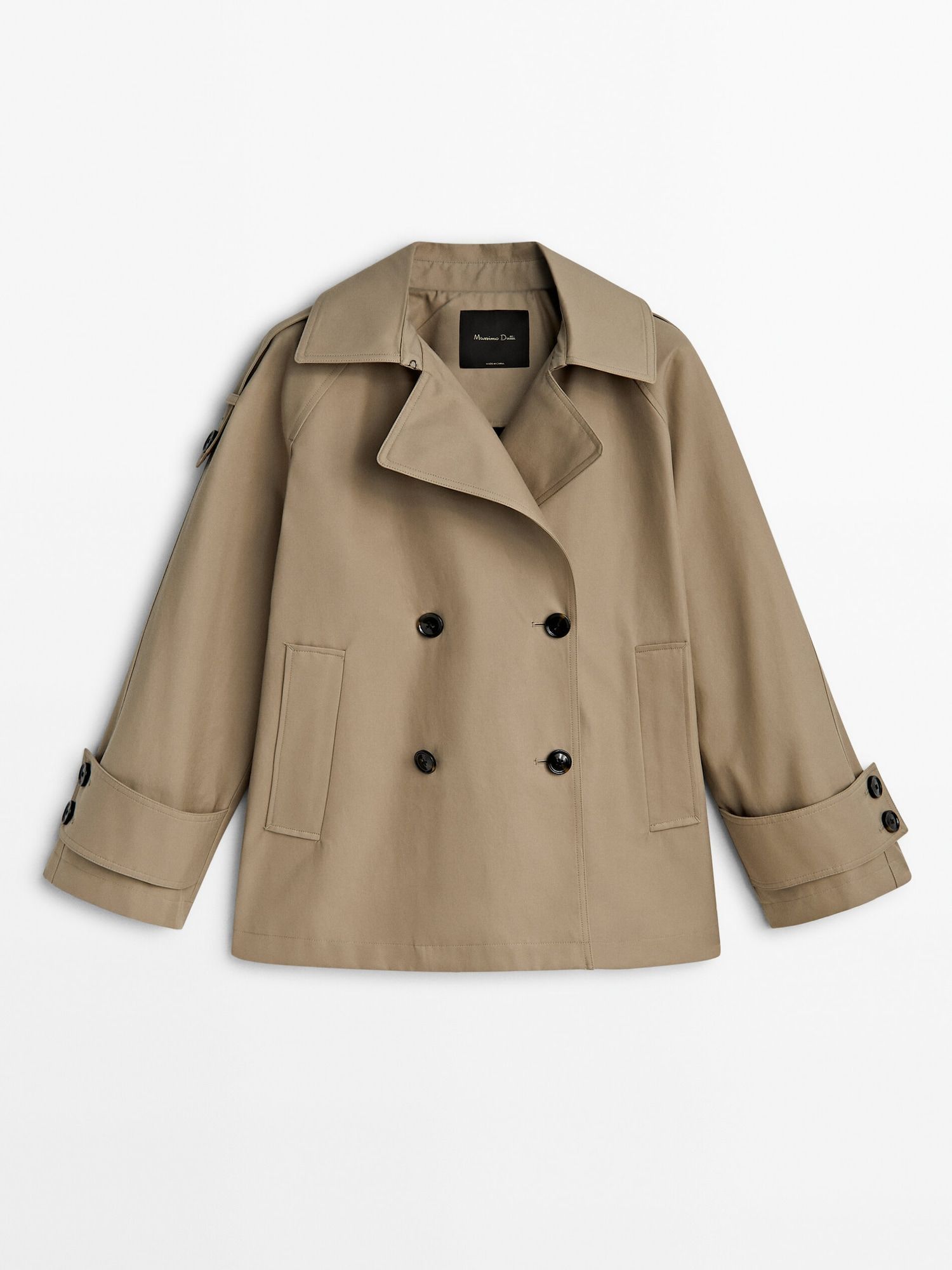 Cropped trench coat with cuff detail | Massimo Dutti (US)