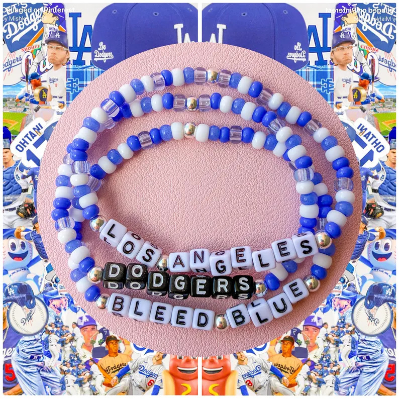 Los Angeles Dodgers Beaded Bracelets - Spring Training Bracelets - Family Baseball Bracelets - Fr... | Etsy (US)