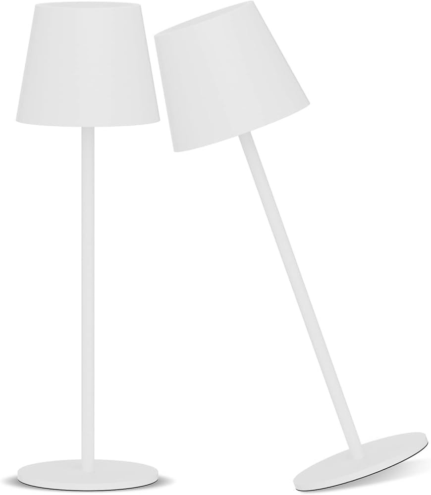 Ralbay 2 Pack White Cordless Table Lamp,Rechargeable LED Table Lamp,IP54 Waterproof Outdoor Batte... | Amazon (US)