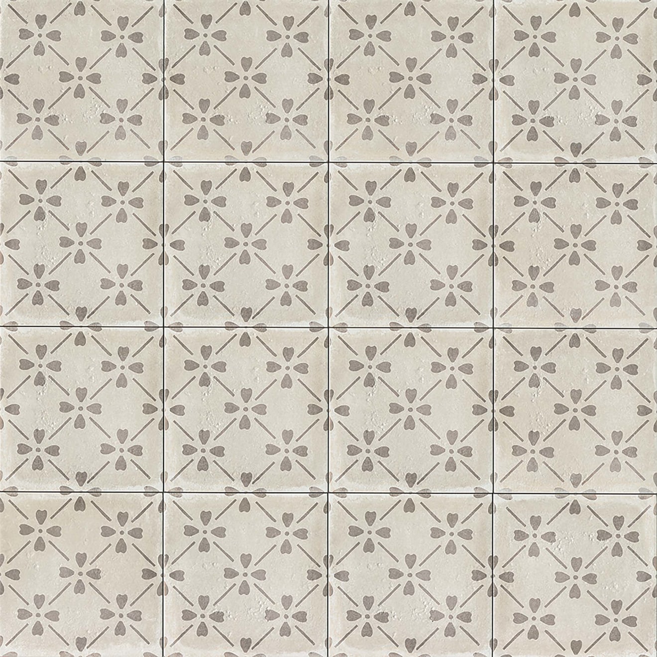 Palazzo 12" x 12" Decorative Tile in Vintage Grey Bloom | Bedrosians Tile & Stone