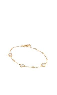 By Adina Eden Eden Pave Heart Bracelet in Mother Of Pearl from Revolve.com | Revolve Clothing (Global)