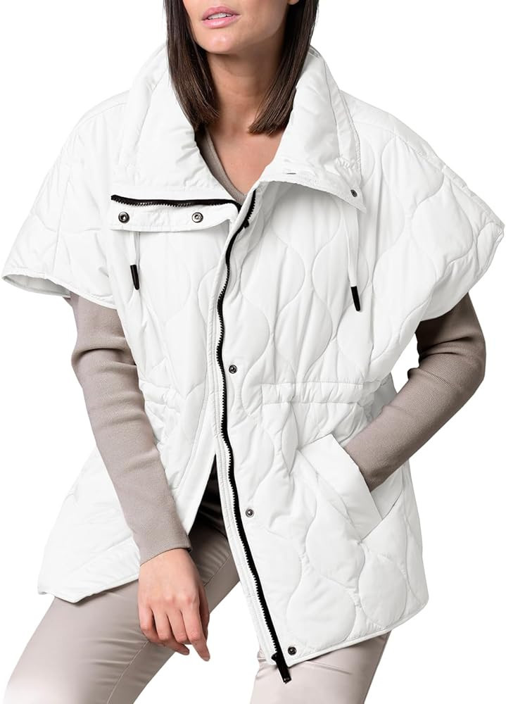 Fazortev Women's Casual Puffer Vest Padded Zip Up Quilted Stand Collar Winter Gilet Coat with Poc... | Amazon (US)