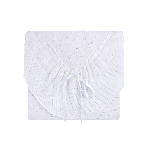 Pointelle Knit Ruffle Blanket | Feltman Brothers