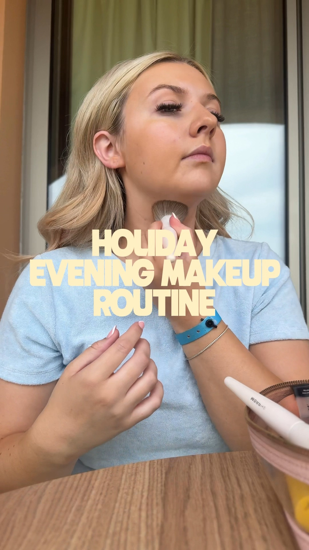 Holiday evening makeup: 🏝️☀️

Elf Primer
Charlotte Tilbury beautiful skin foundation - shade 6 neutral
Nars concealer  - shade light 2.2 nougatine 
Refy cream bronzer - shade tan 
Charlotte Tilbury blush stick - 
shade Pretty glow ￼
Lauren Marcia translucent setting powder
Fenty beauty bronzer- shade 05
Kylie cosmetic blush - ￼shade summer sorbet 
Milani blush - shade 08
Rimmel lip liner - shade 010 iconic beige 
Mcobeauty lip plump - shade Fancy Fantaislie