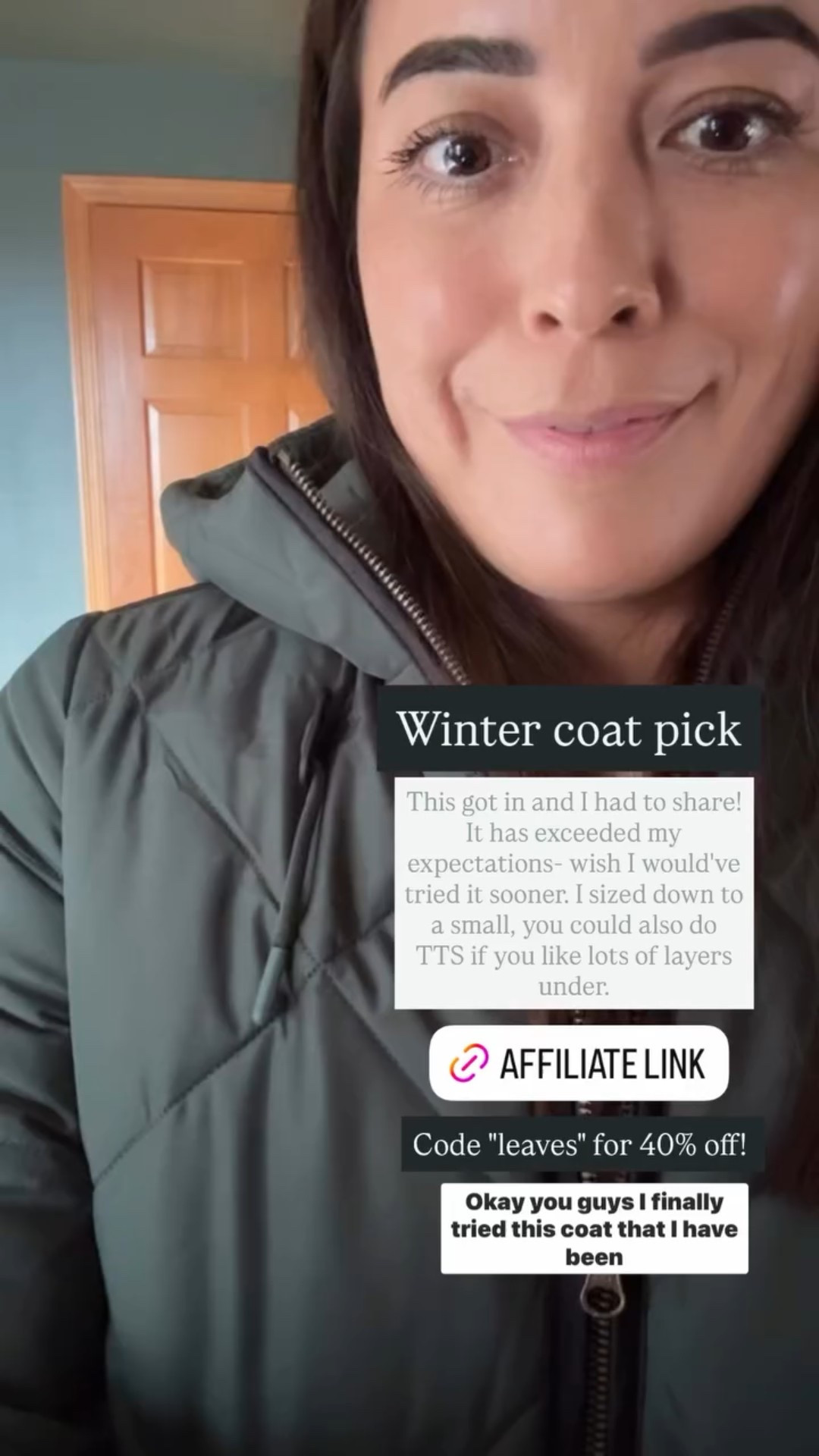 Finally tried the winter coat you all loved code LEAVES for 40% off.

#LTKSaleAlert #LTKSeasonal