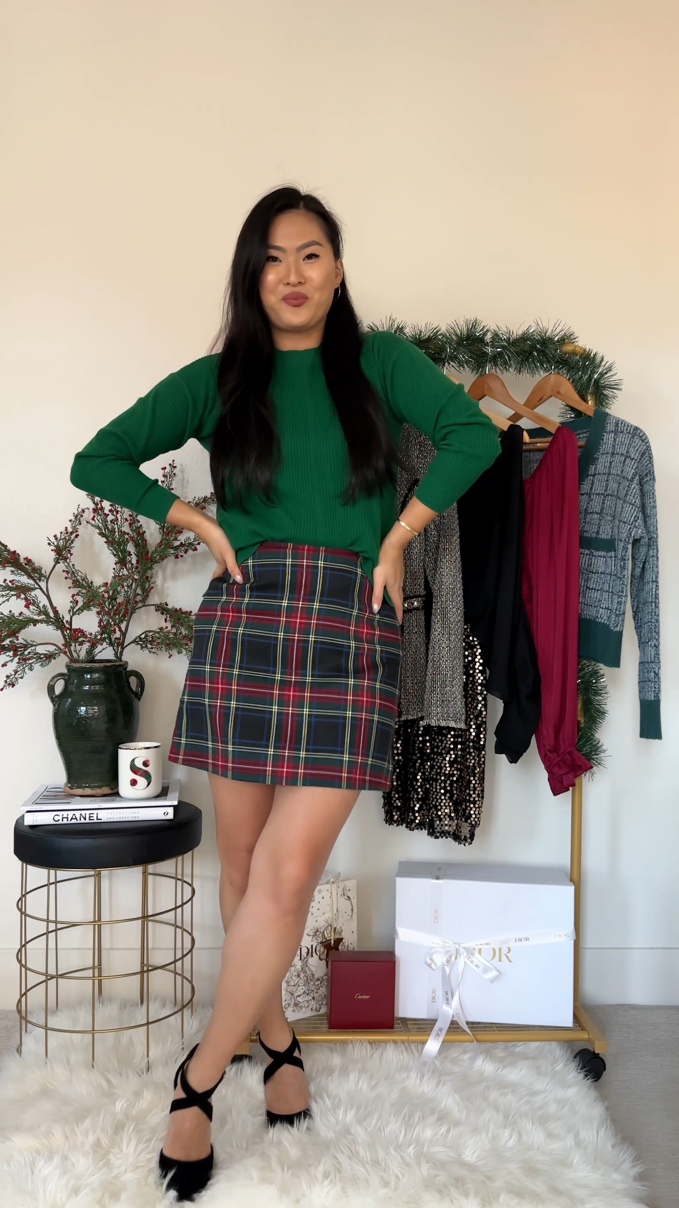 Which outfit is your favorite? You can’t wrong with a festive plaid skirt and a knit sweater or a darling dress and matching accessories this season! ✨

Holiday Party Outfit | Christmas Outfit | Festive Outfit

#LTKparties #LTKHoliday #LTKVideo