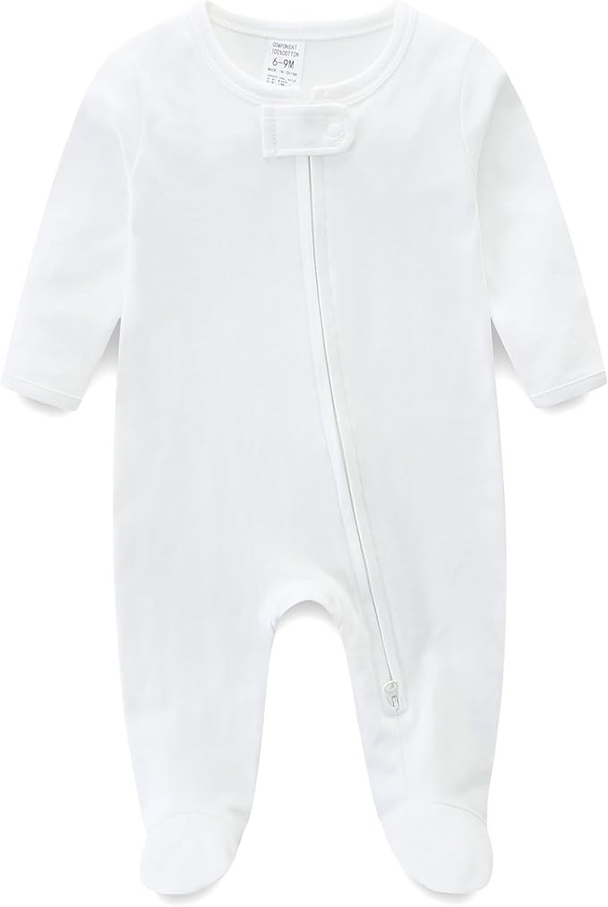 Baby Girl Boy Zipper Sleepers Clothes,Cotton Toddler Pajamas,Cute Onesie Outfits Newborn Footies | Amazon (US)