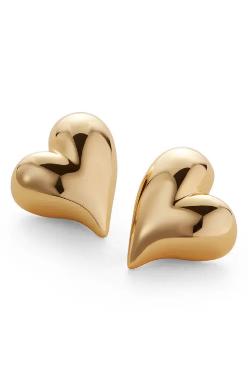 JENNY BIRD Art Heart Button Stud Earrings in High Polish Gold at Nordstrom | Nordstrom