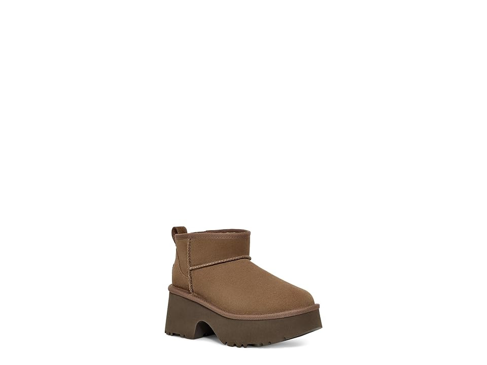UGG Classic ultra Mini New Heights Women's Boots Hickory : 10 B - Medium, Suede | Zappos