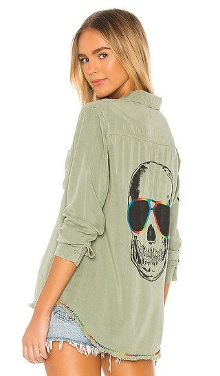 Sloan Button Up in Pine Green | Revolve Clothing (Global)