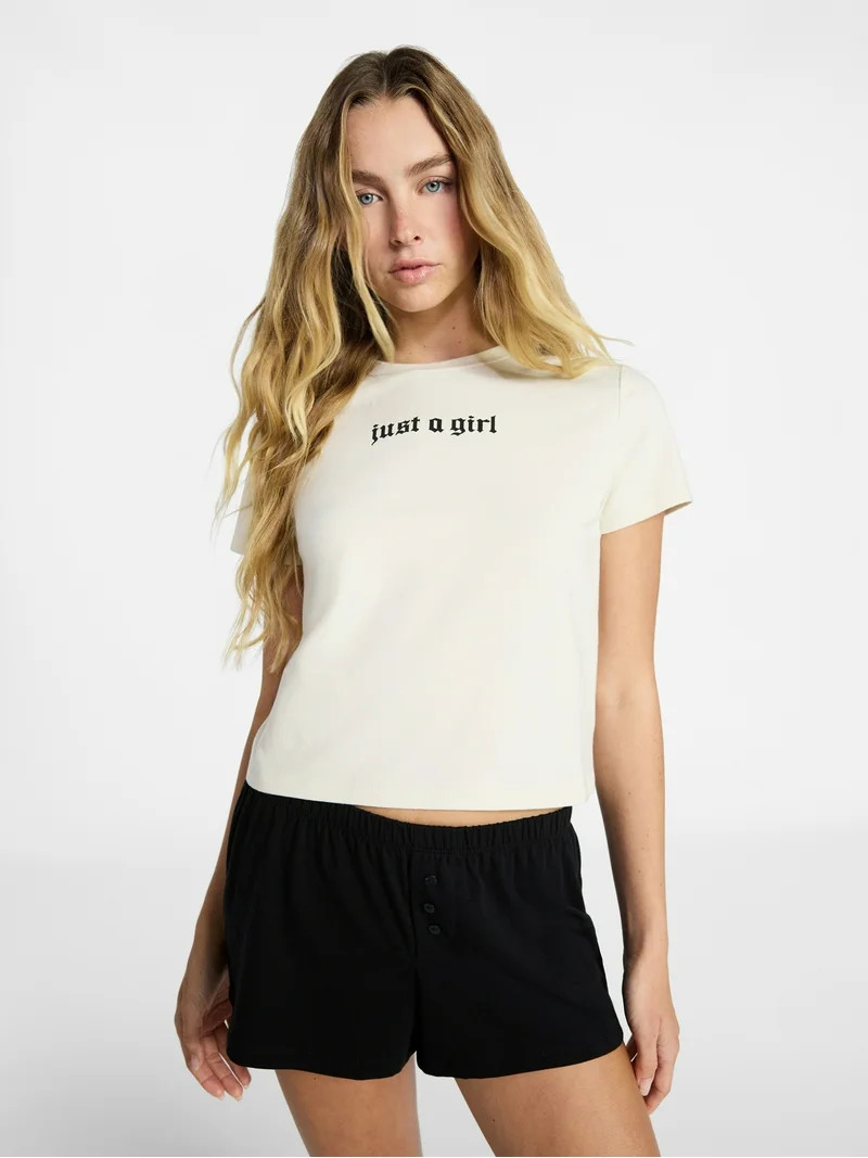 No Boundaries Sleepwear Graphic Baby Tee, Women's XS-XXL | Walmart (US)