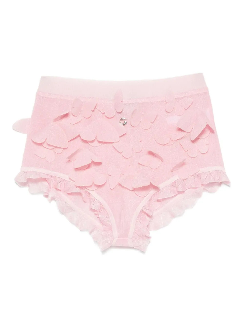 Coperni butterfly ruffled shorts - Pink | Farfetch Global