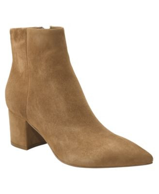 Marc Fisher Ltd Women's Jarli Block Heel Dress Booties - Medium Natural Suede | Macy's