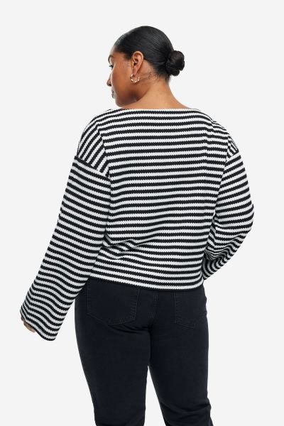 Boxy Sweater - Black/white striped - Ladies | H&M US | H&M (US + CA)