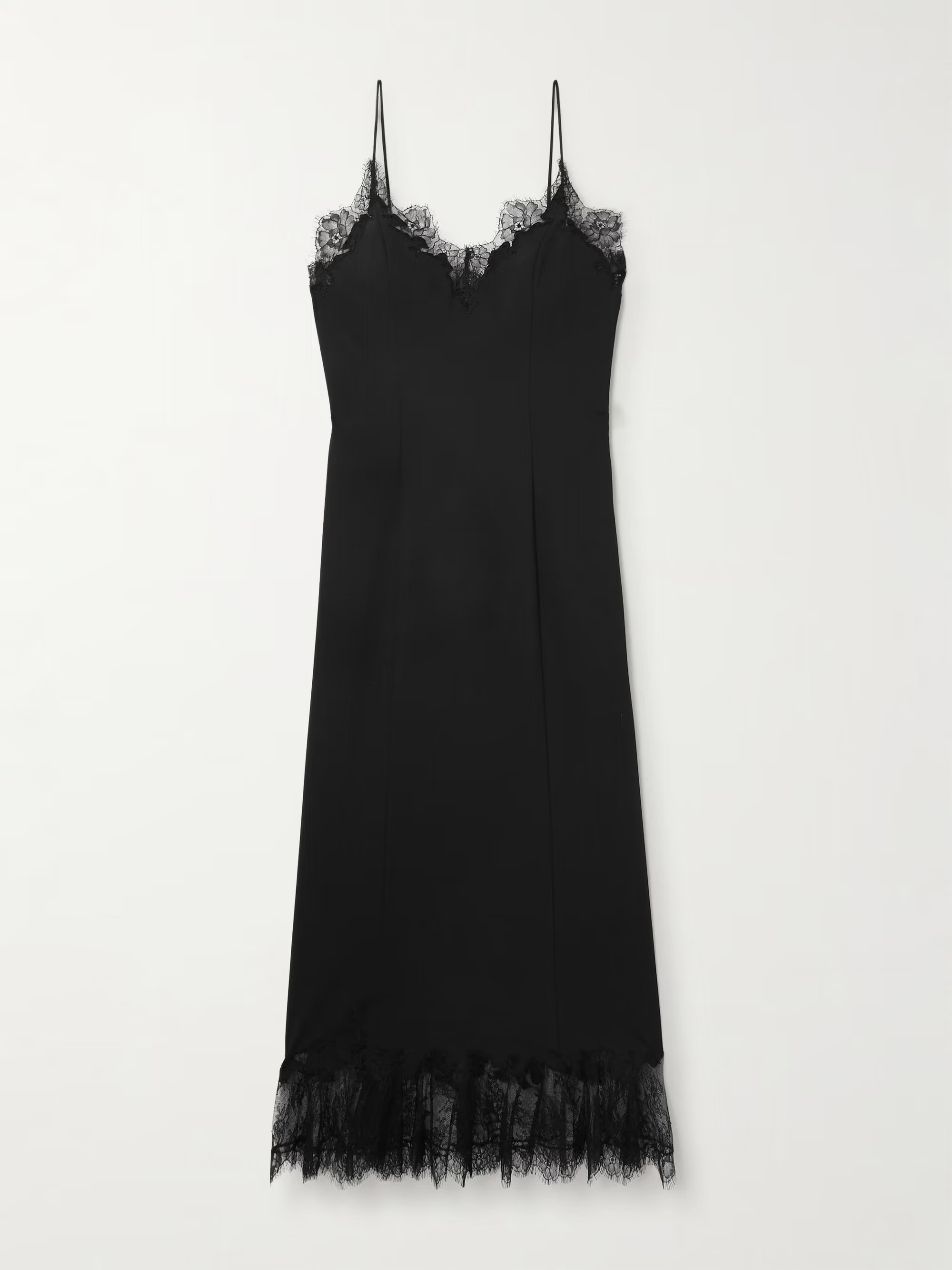 Nadia lace-trimmed satin midi dress | NET-A-PORTER (US)