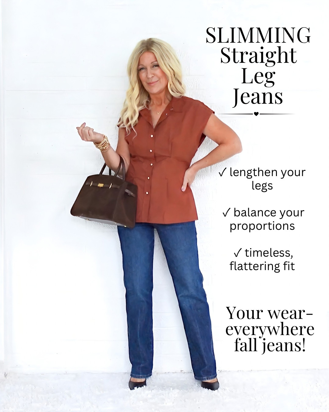 I’m 52—and these are the jeans I’m buying for fall. 🍂👖

Because the right jeans can make you look instantly taller, slimmer, and more polished.

Even when you’re only 5'0" like me!

These are not cheap, budget jeans.

They offer quality construction, flattering proportions, and fits designed to enhance your figure.

My “Magic Jeans” were my #1 bestseller all August—and the dark wash has arrived just in time for fall. 🙌

The most popular sizes always disappear first!

Comment JEANS! 🛍️

Valarie 👙

#fallfashion2026 #falljeans #fashionover50 #womenover50 #petitefashion
 

 #LTKSeasonal #LTKOver40 #LTKPetite