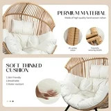 Walsunny Rocking Egg Chairs Outdoor Patio Wicker Oversized Egg Shell Lounger Lawn Chair with Cush... | Walmart (US)