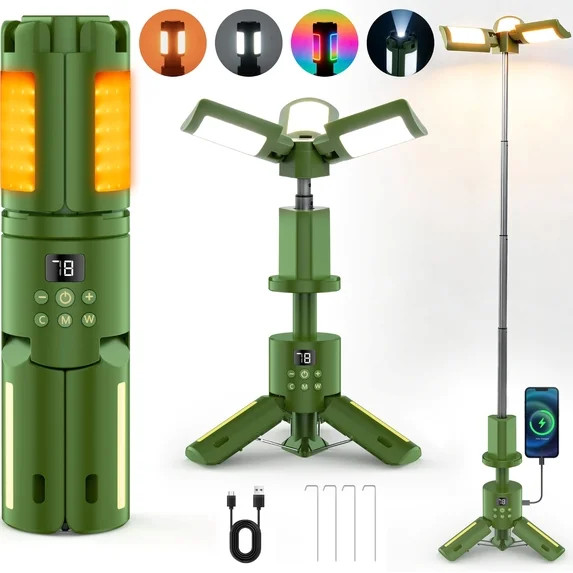 SaveJoy Camping Lantern Rechargeable Camping Gear, Telescopic Camp Light, Portable Waterproof LED... | Walmart (US)