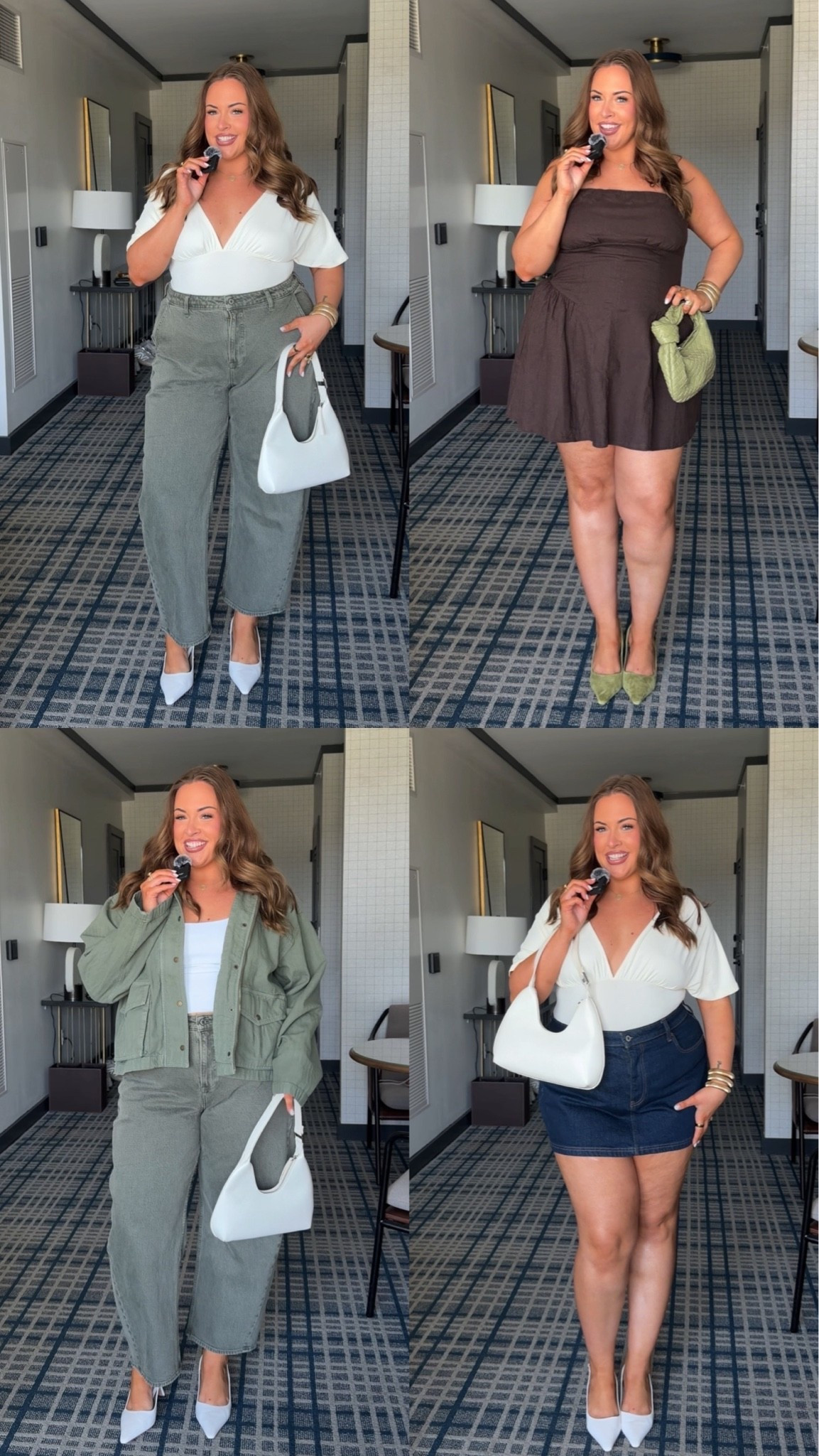 Wearing a size 12 white top, size 34 green barrel jeans, xl brown dress, xl green jacket, and 34 denim skort!

#LTKPlusSize #LTKMidsize #LTKCon