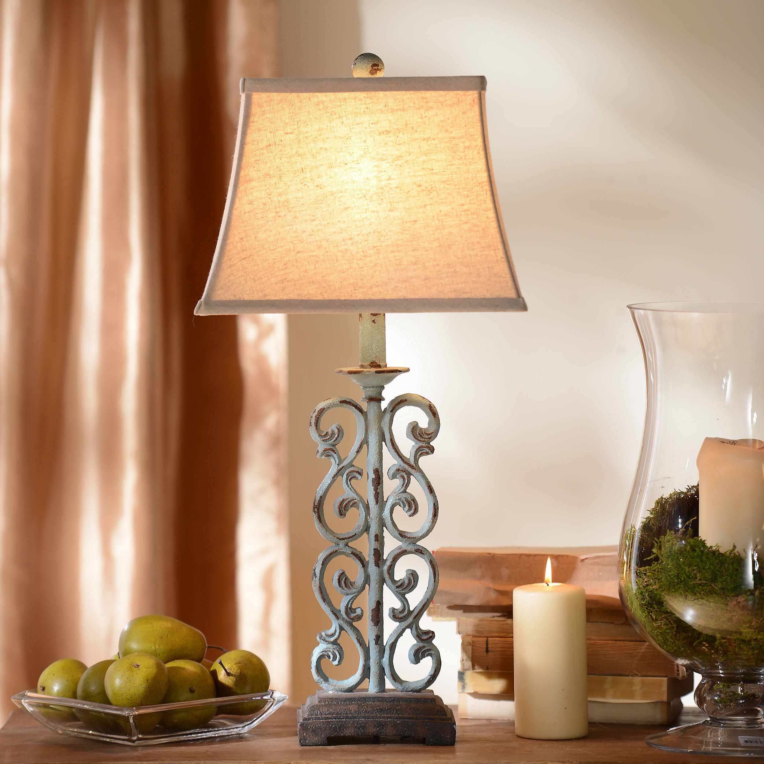 Metal Blue Scroll Table Lamp | Kirkland's Home