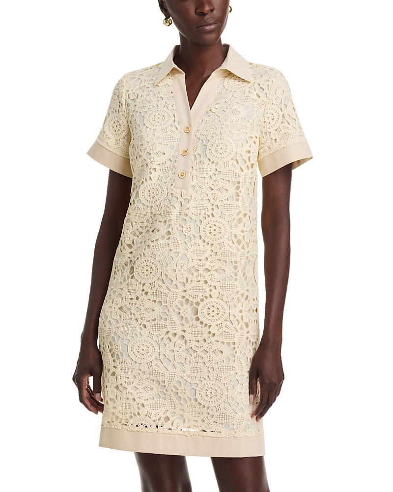 T Tahari Lace Collared A-Line Mini Dress | Bloomingdale's (US)