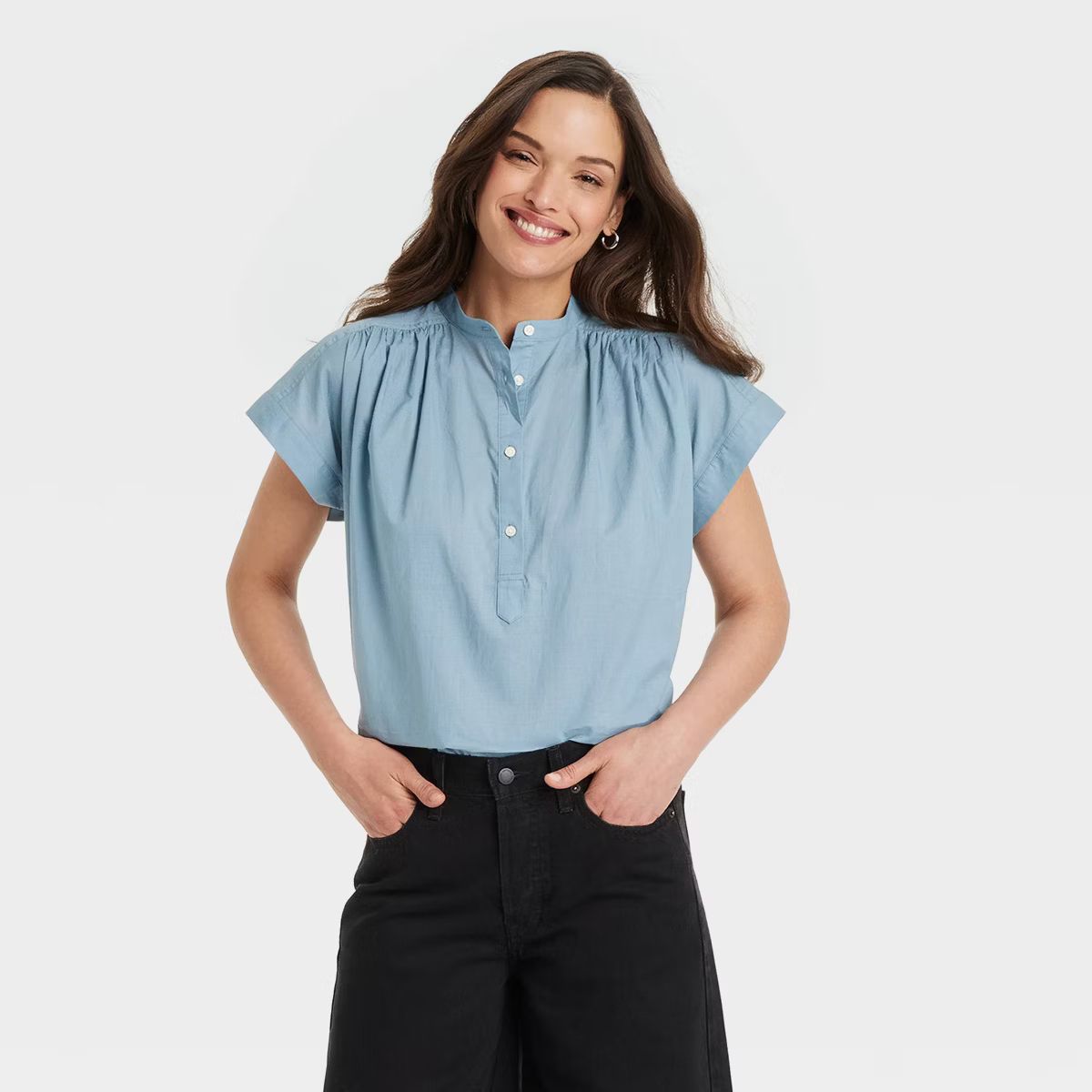 Women's Popover Short Sleeve Blouse - Universal Thread™ | Target