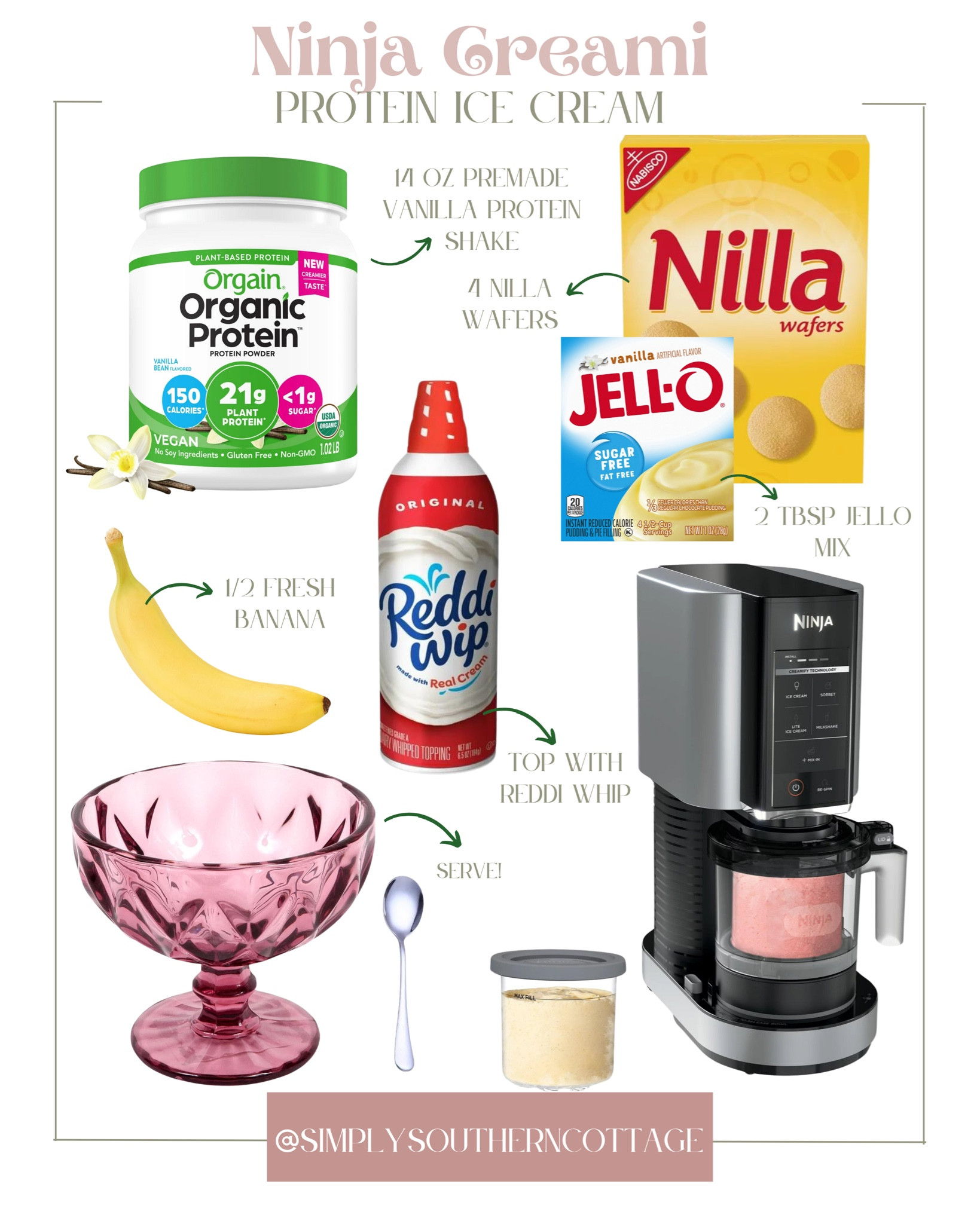 Have you tried this Ninja Creami recipe?? So easy and SO delicious

ninja creami - vanilla protein shake - nilla wafers - protein ice cream - healthy snack ideas - summer snacks 

#LTKSeasonal #LTKFitness