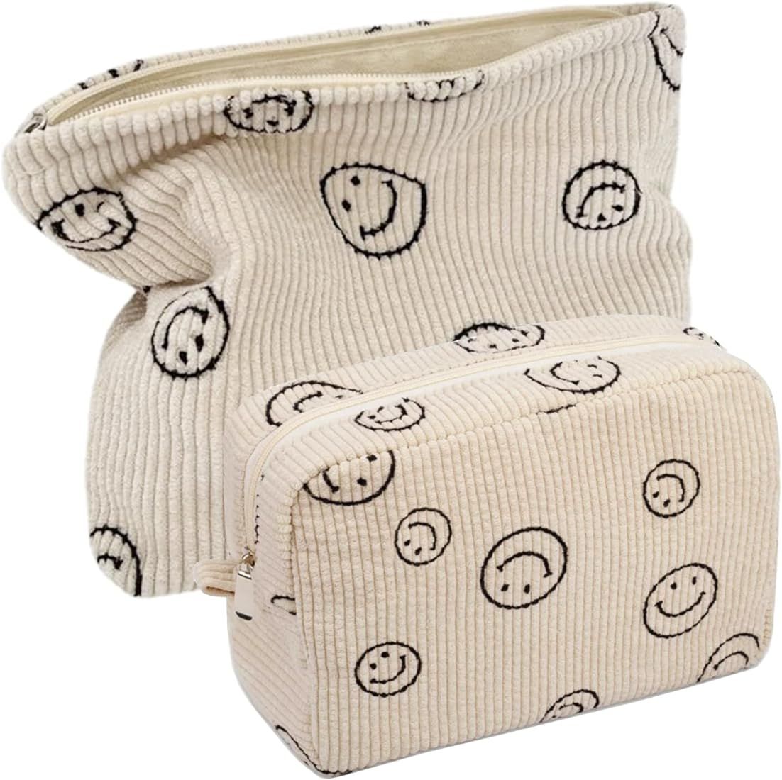 GOLIKEE 2 Pieces Small Makeup Bag,Corduroy Cosmetic Bags for Purse Essentials Items Women Handbag... | Amazon (US)
