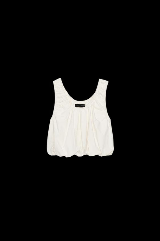 POPLIN BALLOON TOP | Zara US