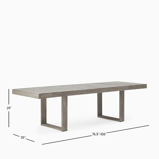 Portside Outdoor Extendable Dining Table (76.5"–106") | West Elm (US)