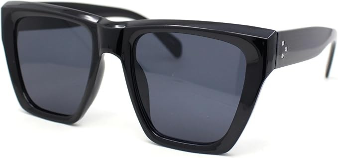 SA106 Womens Oversize Beveled Frame XL Cat Eye Retro Sunglasses | Amazon (US)