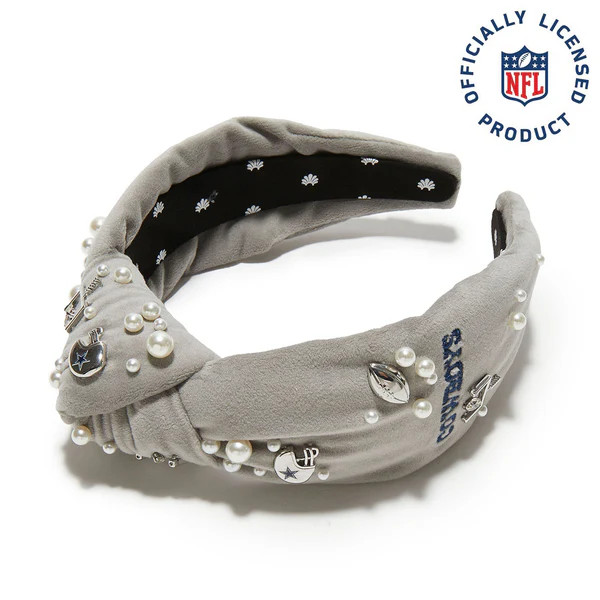 *PRE-ORDER* DALLAS COWBOYS LELE SADOUGHI X NFL GREY EMBELLISHED KNOTTED HEADBAND | LELE SADOUGHI