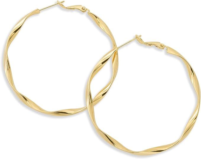 Gold Hoop Earrings for Women 14K Gold Plated Hypoallergenic Fashion Huggie Earring Gifts | Amazon (US)