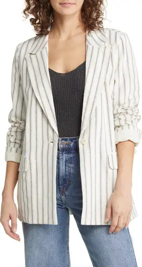 Stripe Linen Blend Blazer | Nordstrom