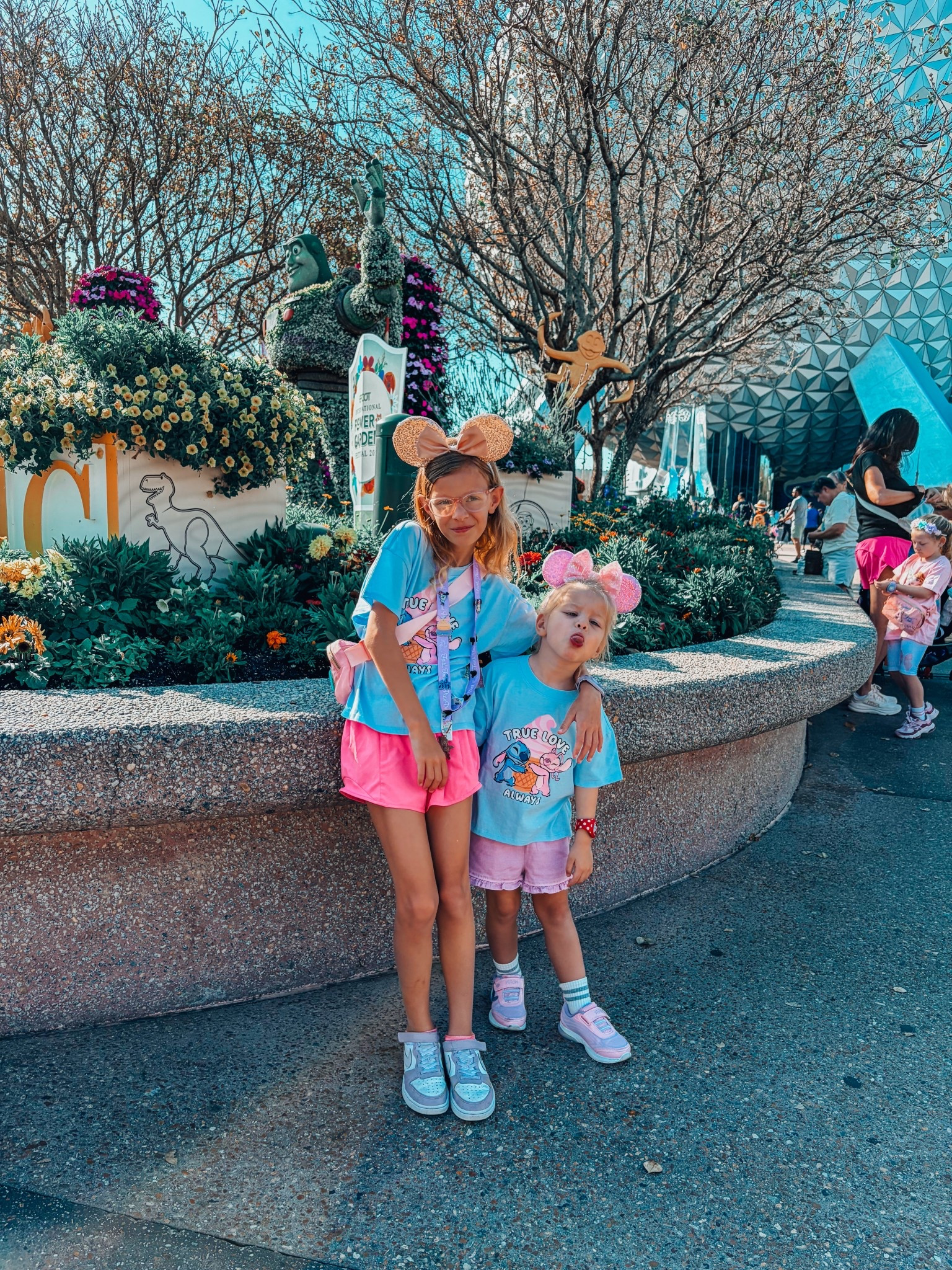Day 2 at Disney . Epcot day in their matching stitch shirts 🩵

#LTKKids #LTKootd #LTKTravel