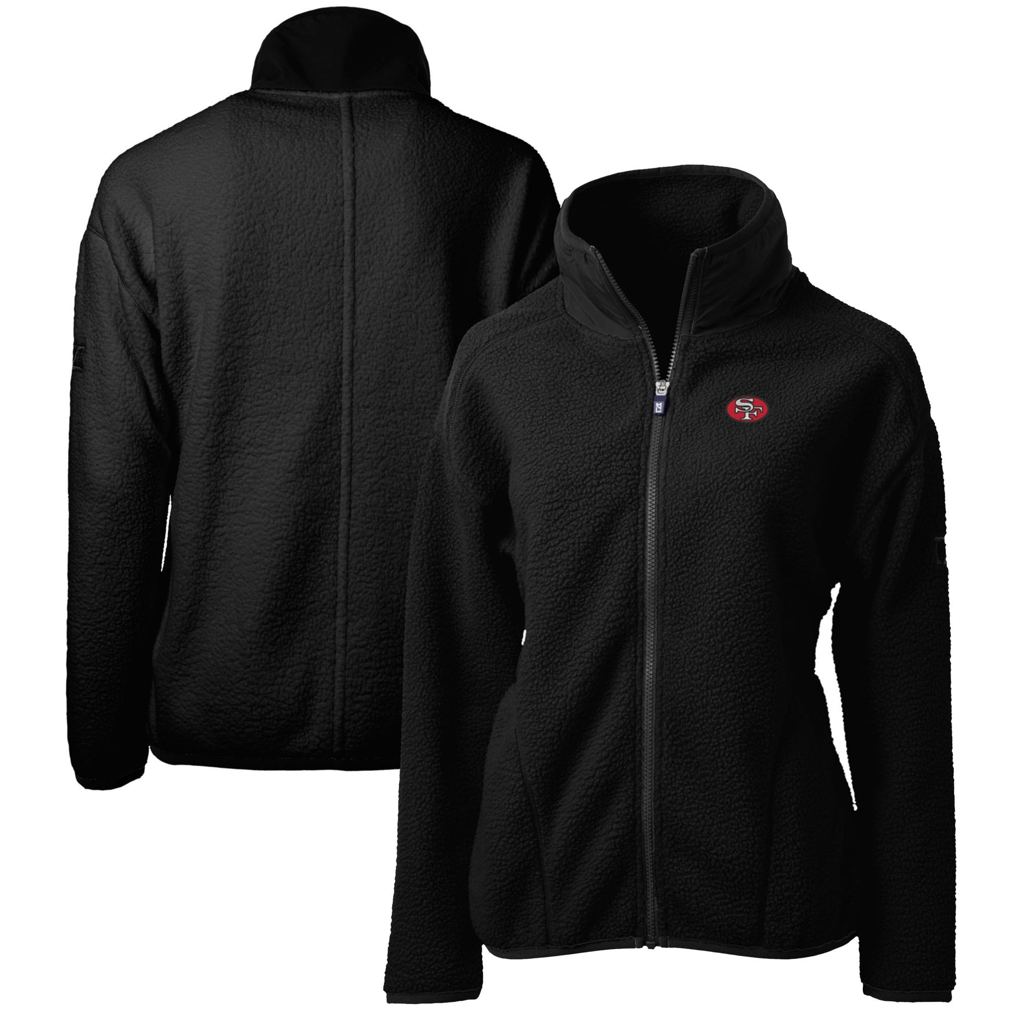 Women's San Francisco 49ers Cutter & Buck Black Throwback Logo Cascade Eco Sherpa Fleece Full-Zip... | NFL Shop