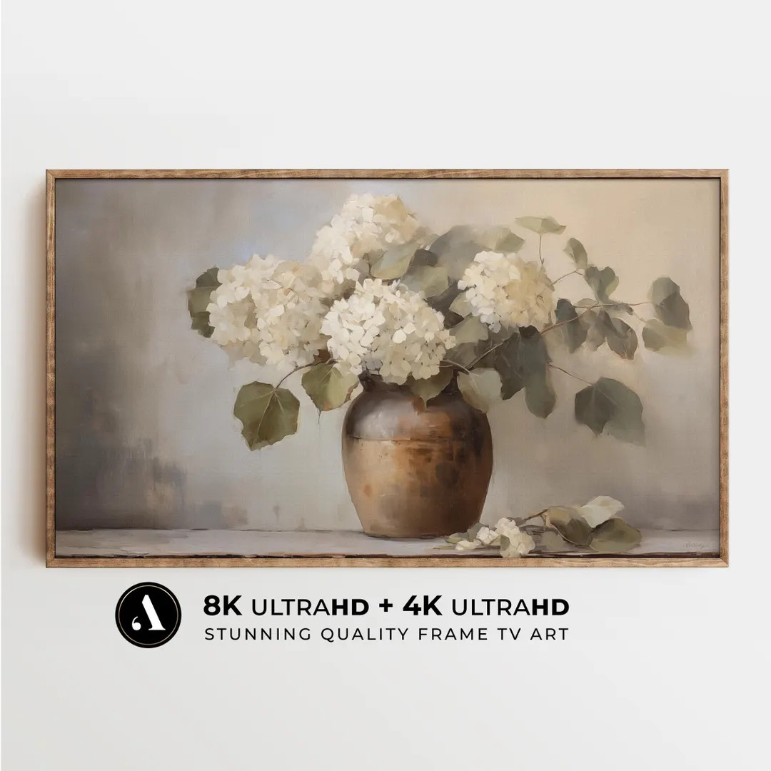 Spring Frame Tv Art Vintage Still Life - Hydrangea | Neutral Home Decor | Digital Download | Farm... | Etsy (US)