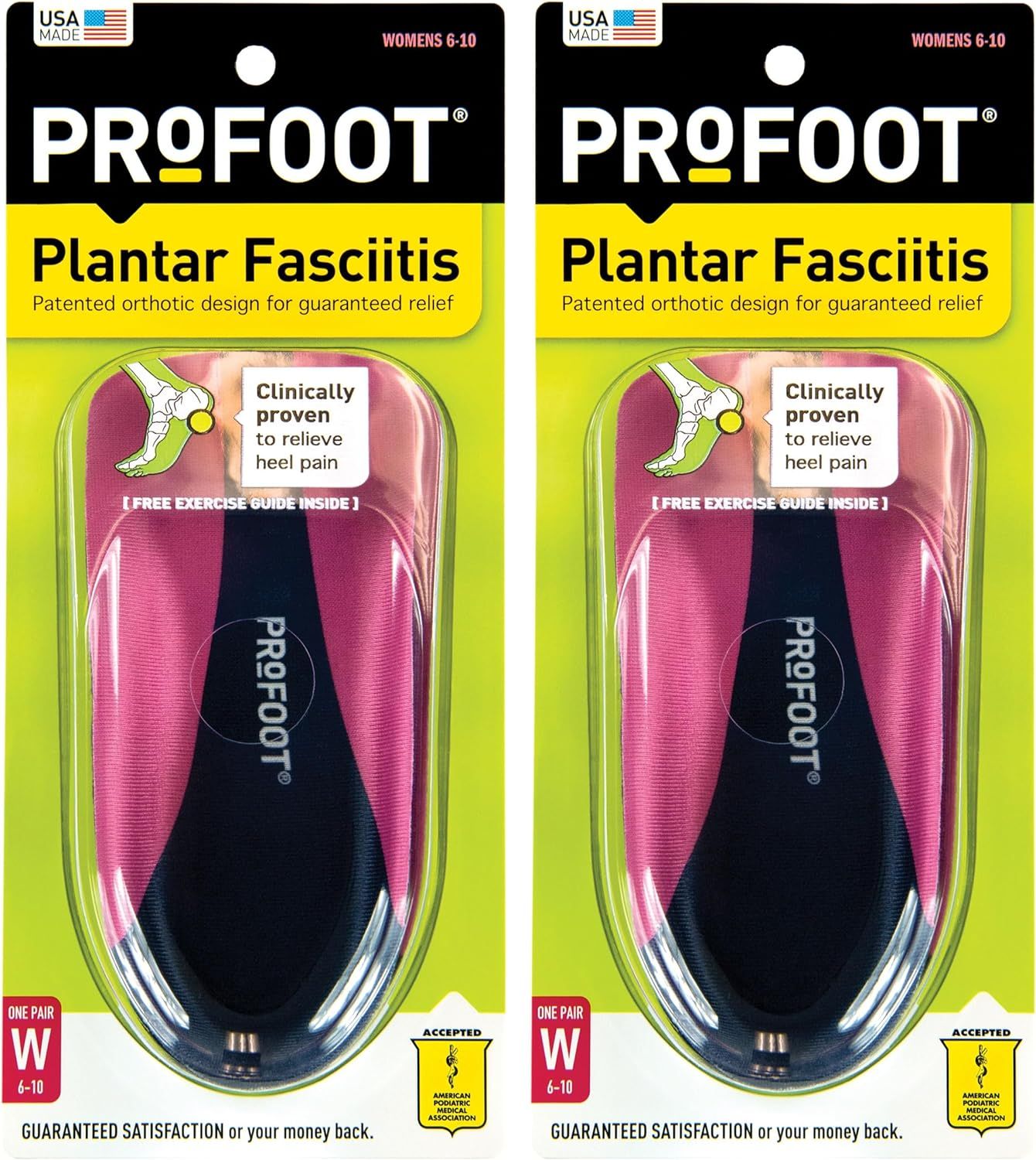 PROFOOT Orthotic Insoles for Plantar Fasciitis & Heel Pain, Women's 6-10, Gel Heel Shock Absorbin... | Amazon (US)