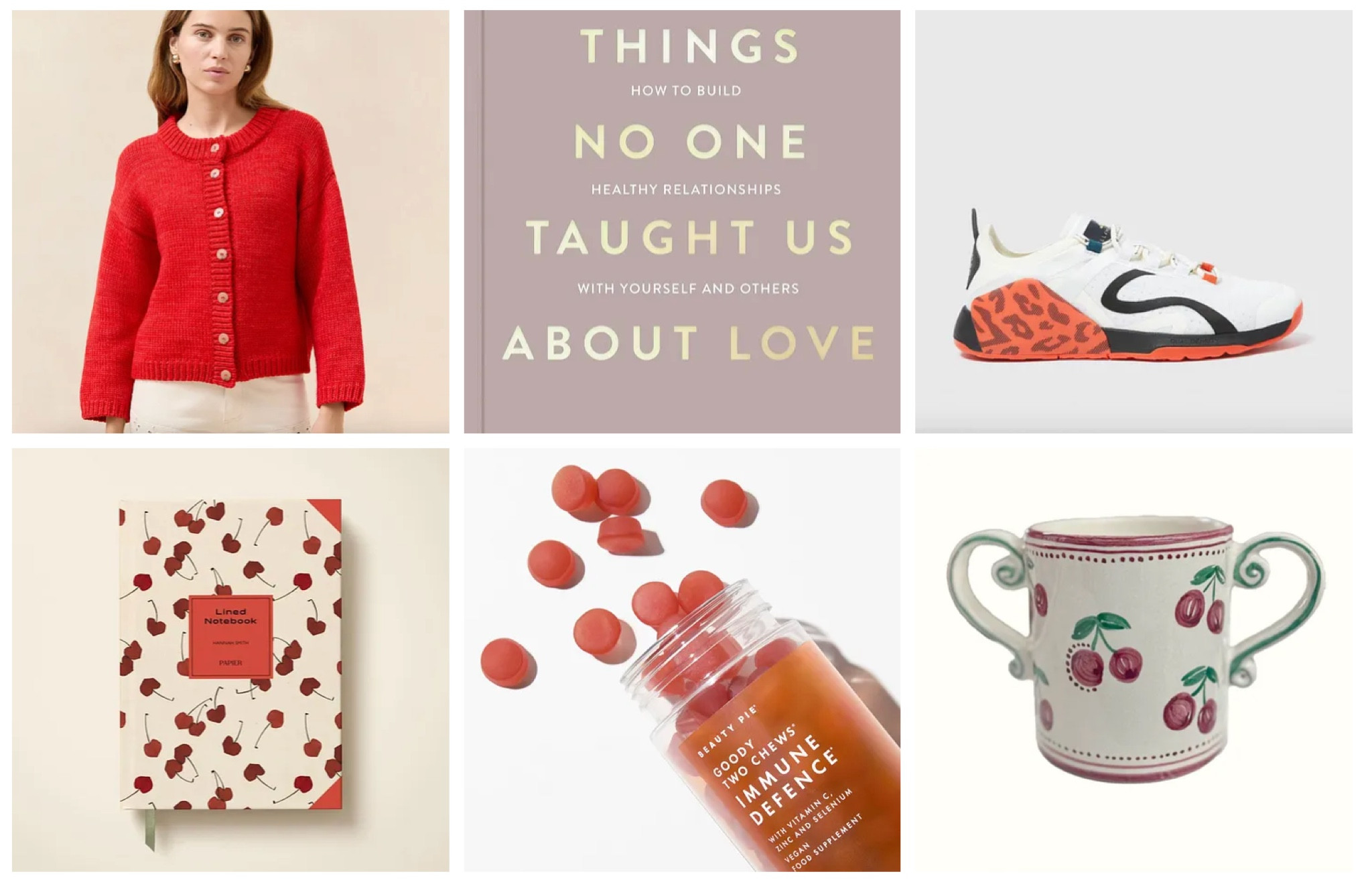 Willow’ February Loves.. 

My favourite Loeffler Randall cardigan, now in red!
Putting this on my reading list this month
Dying over these Adidas by Stella McCartney trainers of dreams
Feeling inspired to write with a cherry hearts notebook
Building on immune defence all the way to spring!
Flowering in my Cherry Loving Cup all month if I can… 

#LTKwinter #LTKgiftguide #LTKstyletip