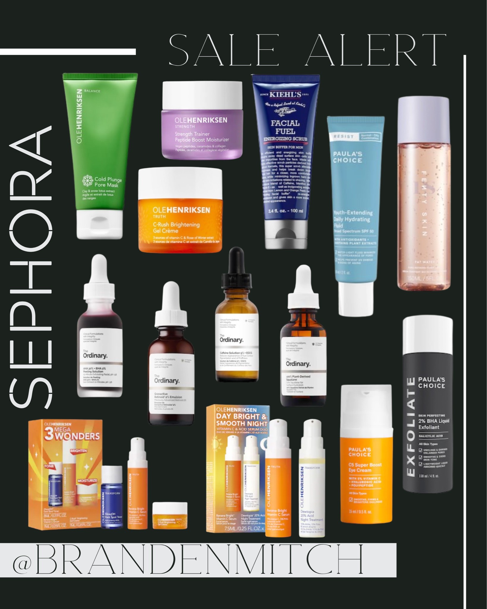 Sephora- beauty- skincare- ELEHENRIKSEN- skincare set- sunscreen- The Ordinary- exfoliating skincare- eye serum- serum- vitamin c skincare- peptide boost- skin moisturizer- KIEHLS- Paula’s Choice- Fenty Beauty- hydrating skincare- 

#LTKmens #LTKbeauty #LTKsalealert