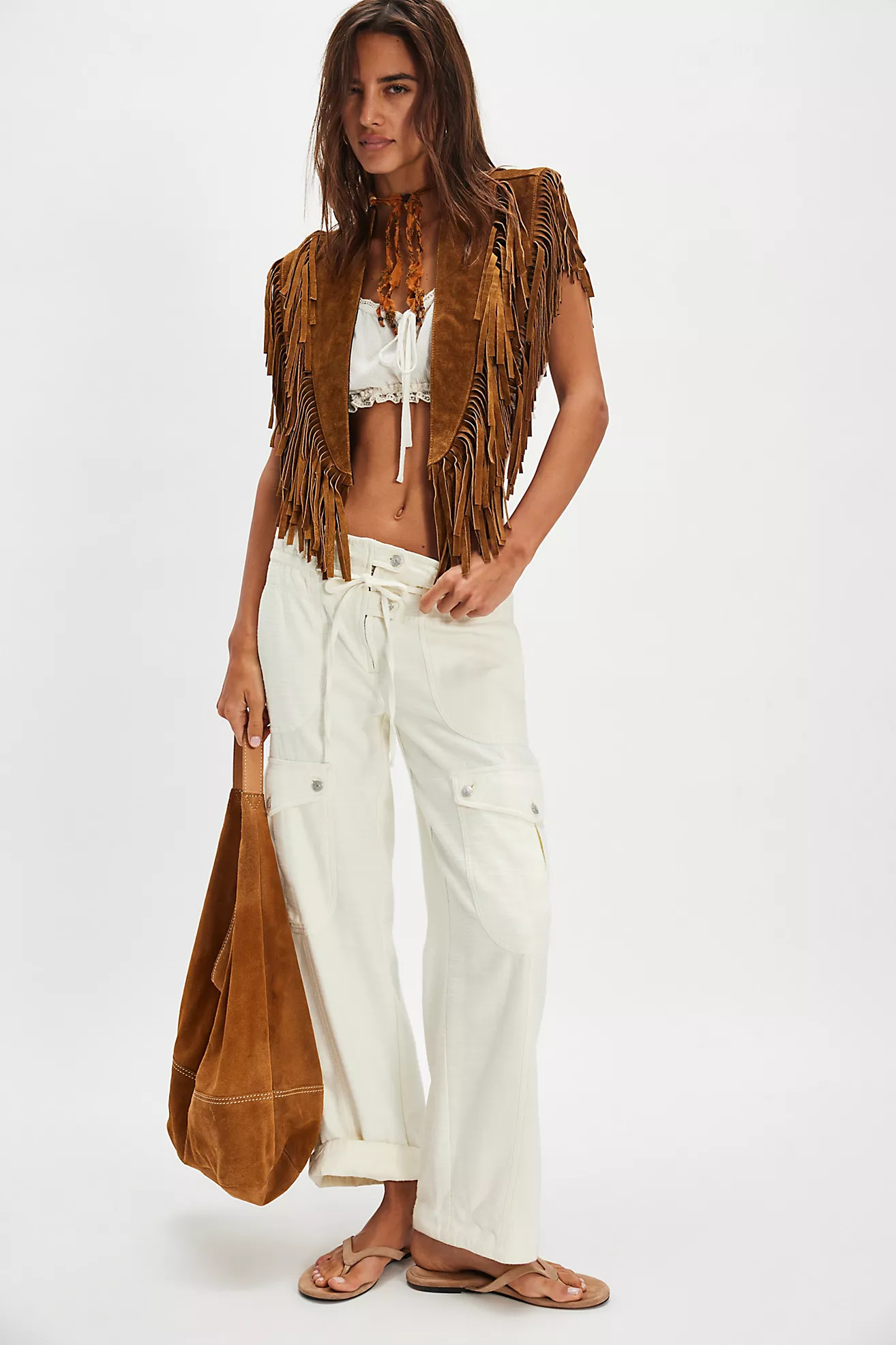 Understated Leather Wide Eyes Suede Fringe Collar | Free People (Global - UK&FR Excluded)