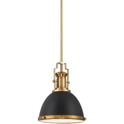 Possini Euro Design Black Burnished Brass Mini Pendant Light 9 3/4" Wide Modern Bowl Fixture for ... | Target