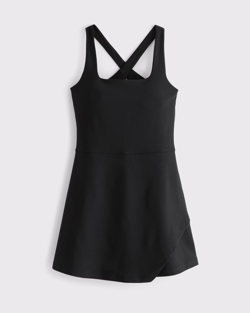 Abercrombie & Fitch Women's YPB sculptLUX Cross-Back Mini Dress in Black - Size XXS PETITE | Abercrombie & Fitch (US)