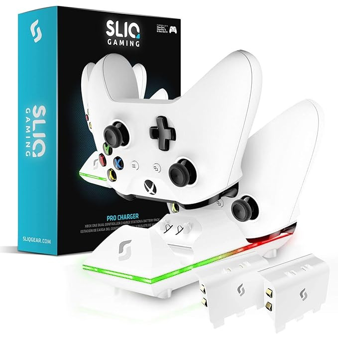 Sliq Xbox One/One X/One S Controller Charger Station and Battery Pack - Includes 2 Rechargeable B... | Amazon (US)