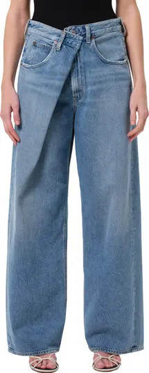 Vana Fold Waistband Wide Leg Jeans | Nordstrom