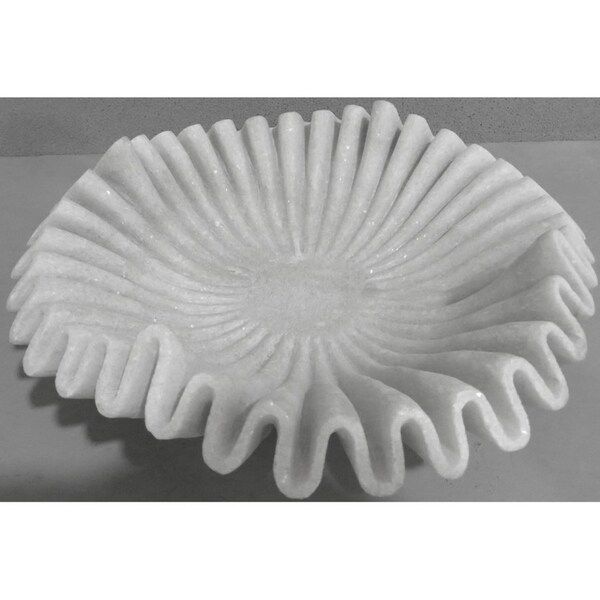 Lily's Living White Marble Curly Bowl, 12 Inch Long | Bed Bath & Beyond