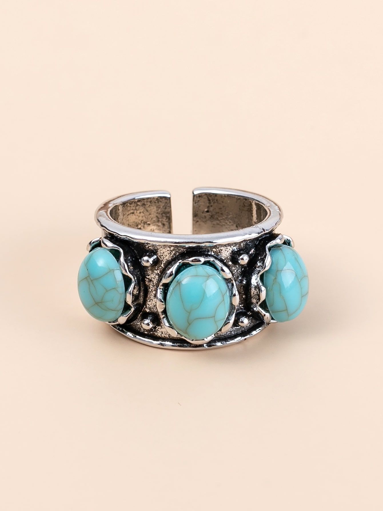 Turquoise Decor Cuff Ring | SHEIN