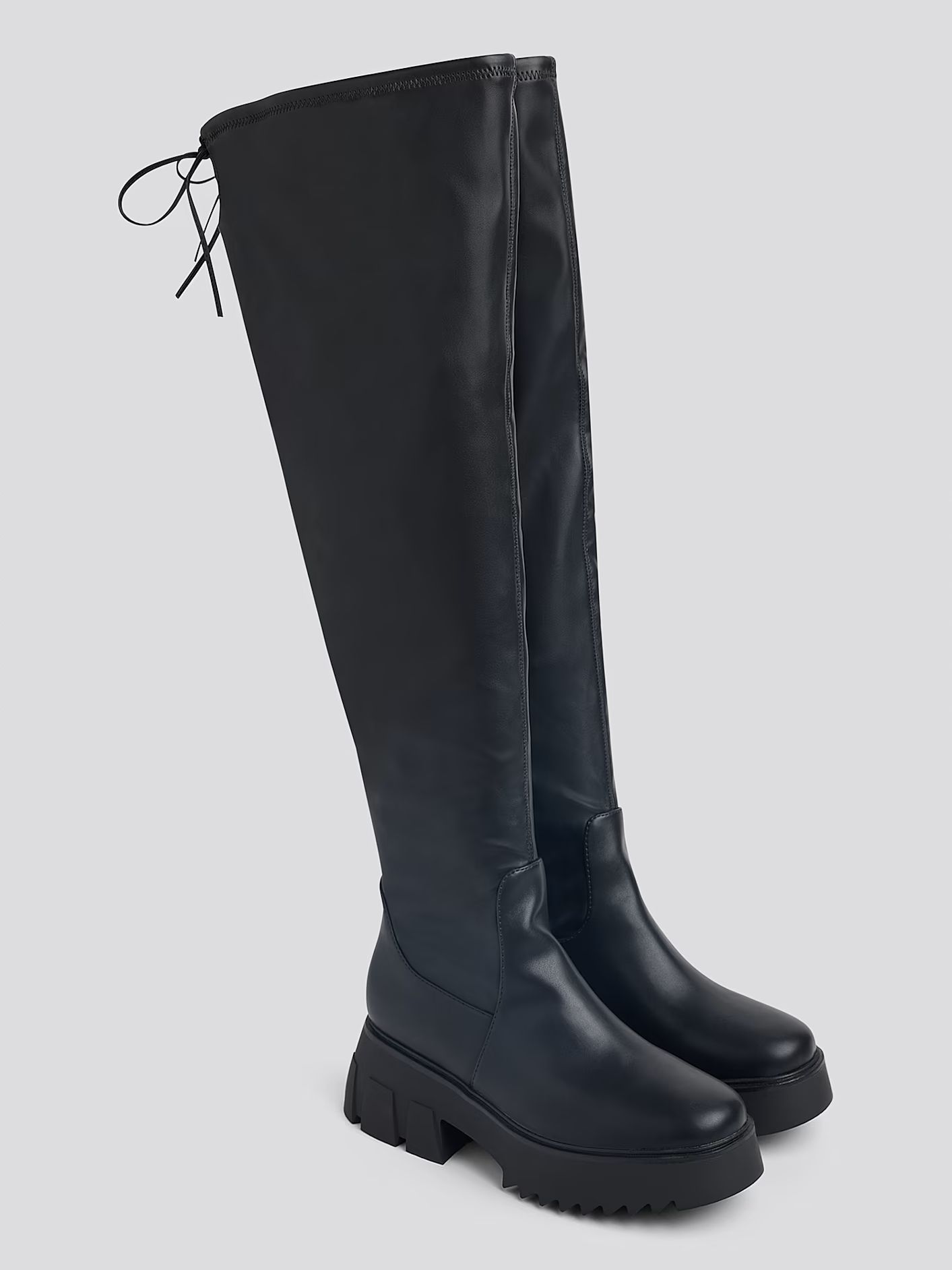 Nadine Wide Calf Over-The-Knee Lug Sole Boots - Fashion To Figure | Fashion To Figure